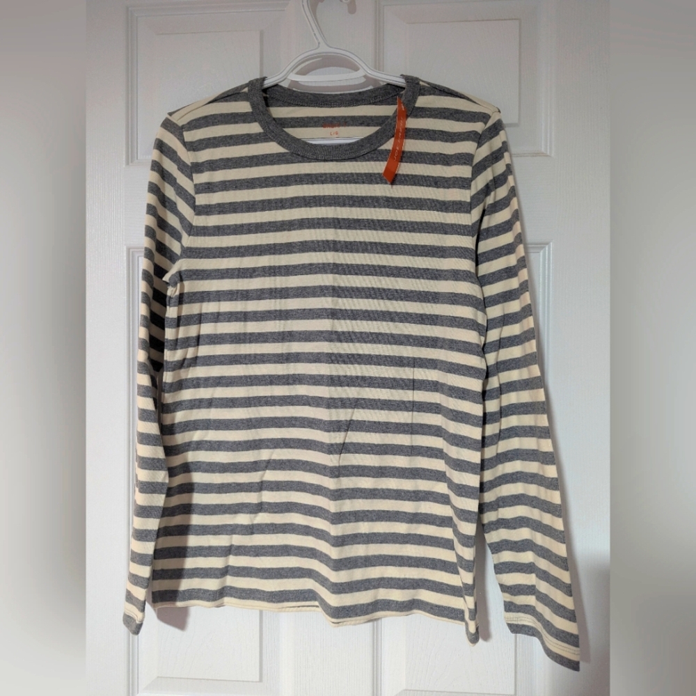 Joe Fresh brand, Striped Gray and White Men's Shirt women's size large